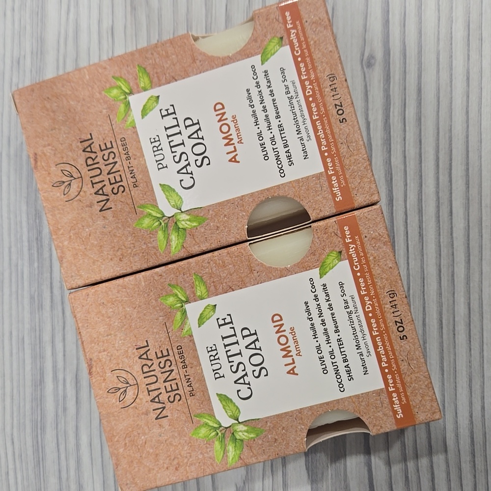 2 Natural Sense Pure Castile Bar Soap Almond
